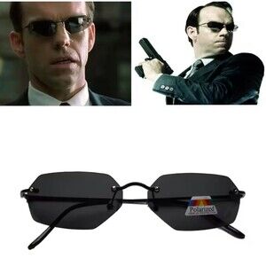 Fashion Cool The Matrix Agent Smith Neo Style Polarized Sunglasses Rimless